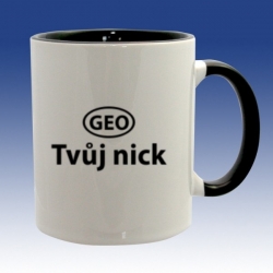 Hrnek černá - Tvůj nick GEO